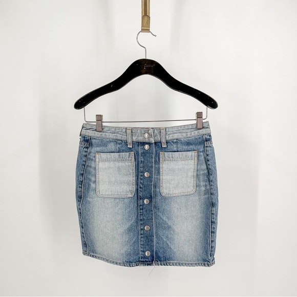 Rag and Bone Patch Denim Skirt - Picture 1 of 5